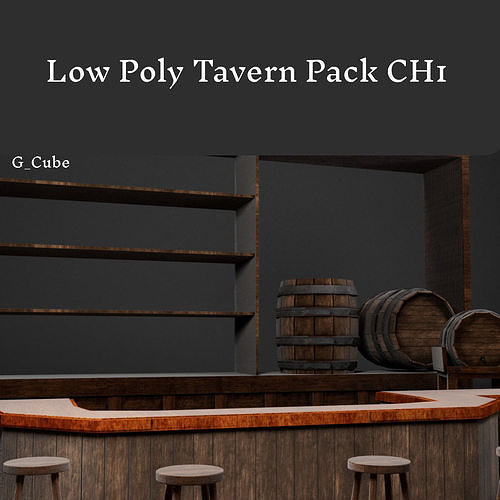 Tevern mini pack CH1 Low-poly 3D model