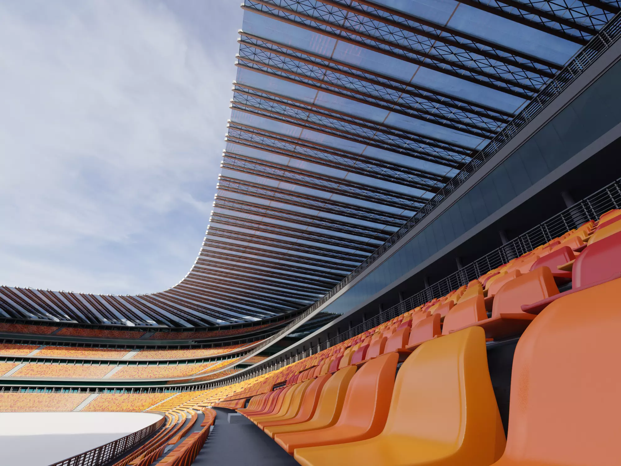 A Realistic Modern Stadium 3D model_0