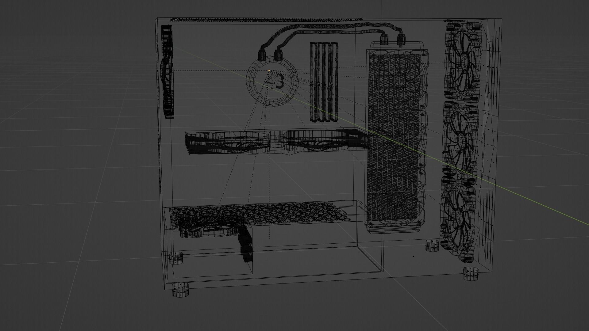Full Computer Low-poly 3D model_4