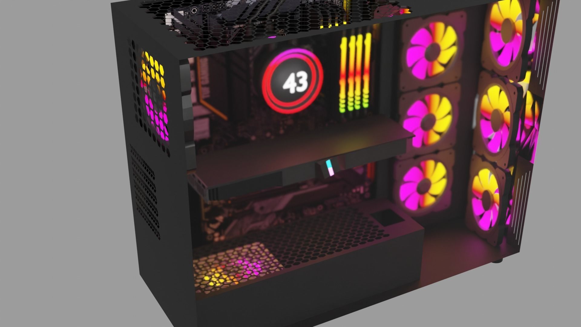 Full Computer Low-poly 3D model_2
