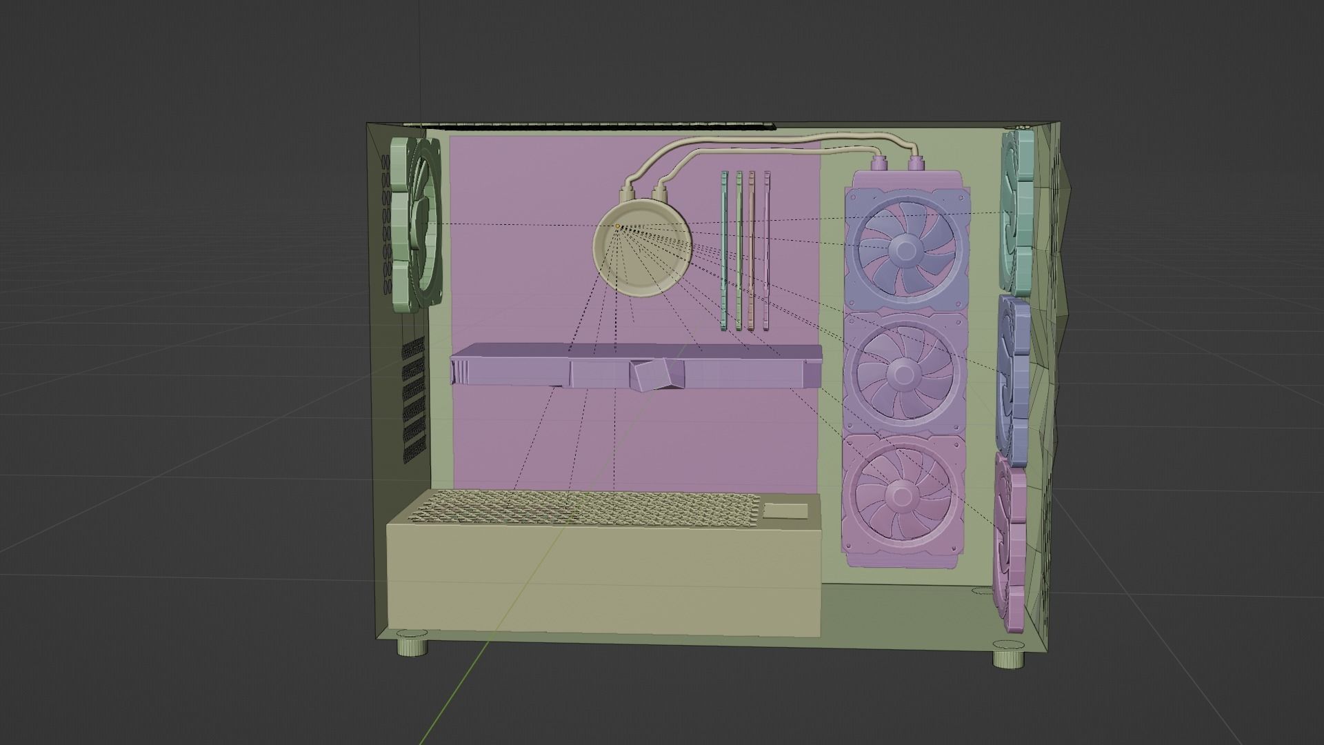 Full Computer Low-poly 3D model_3
