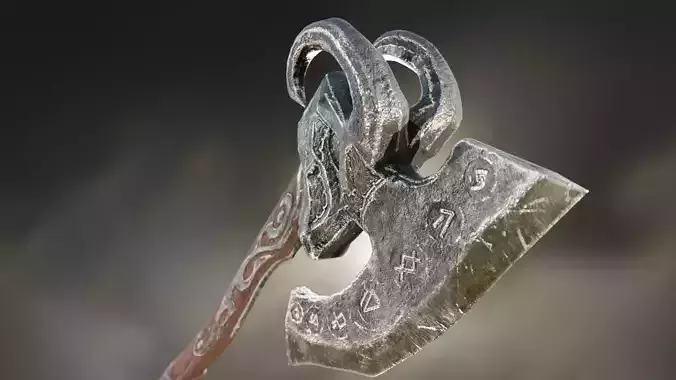 Battle Axe Medieval Stylized Game Ready