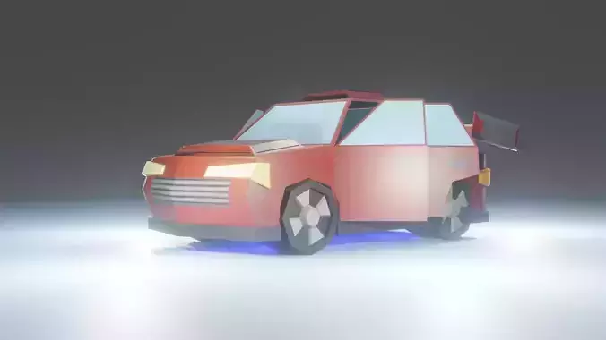 Free Low poly game ready sport car Free low-poly 3D model