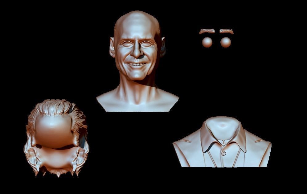 Joker 2019 Joaquin Phoenix head sculpture 3D print model_3