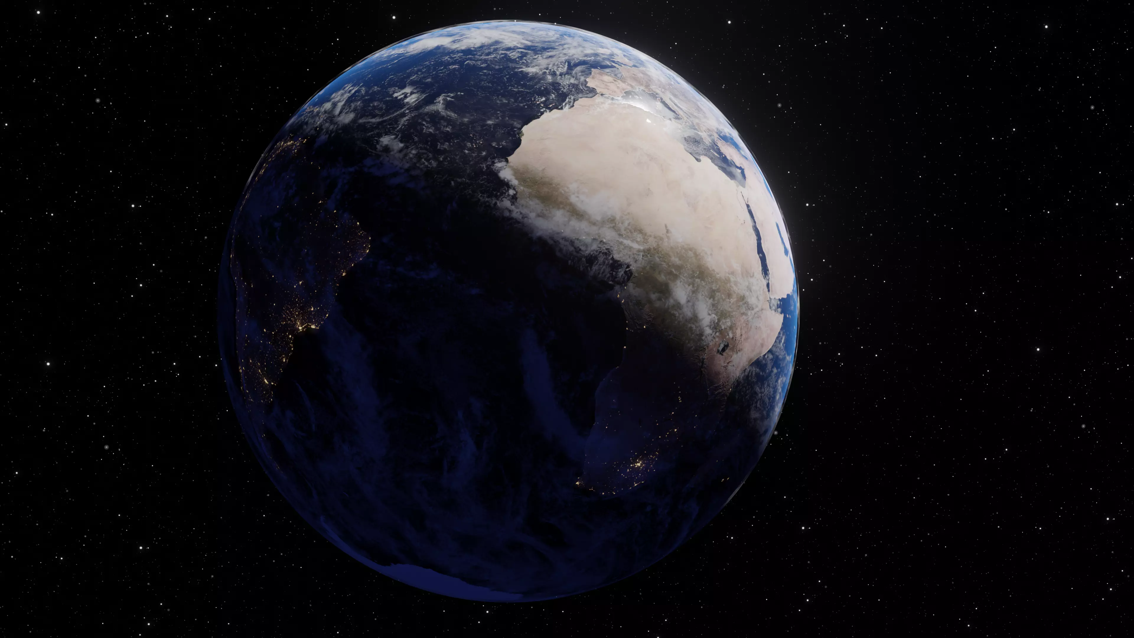Earth in space Free low-poly 3D model_0
