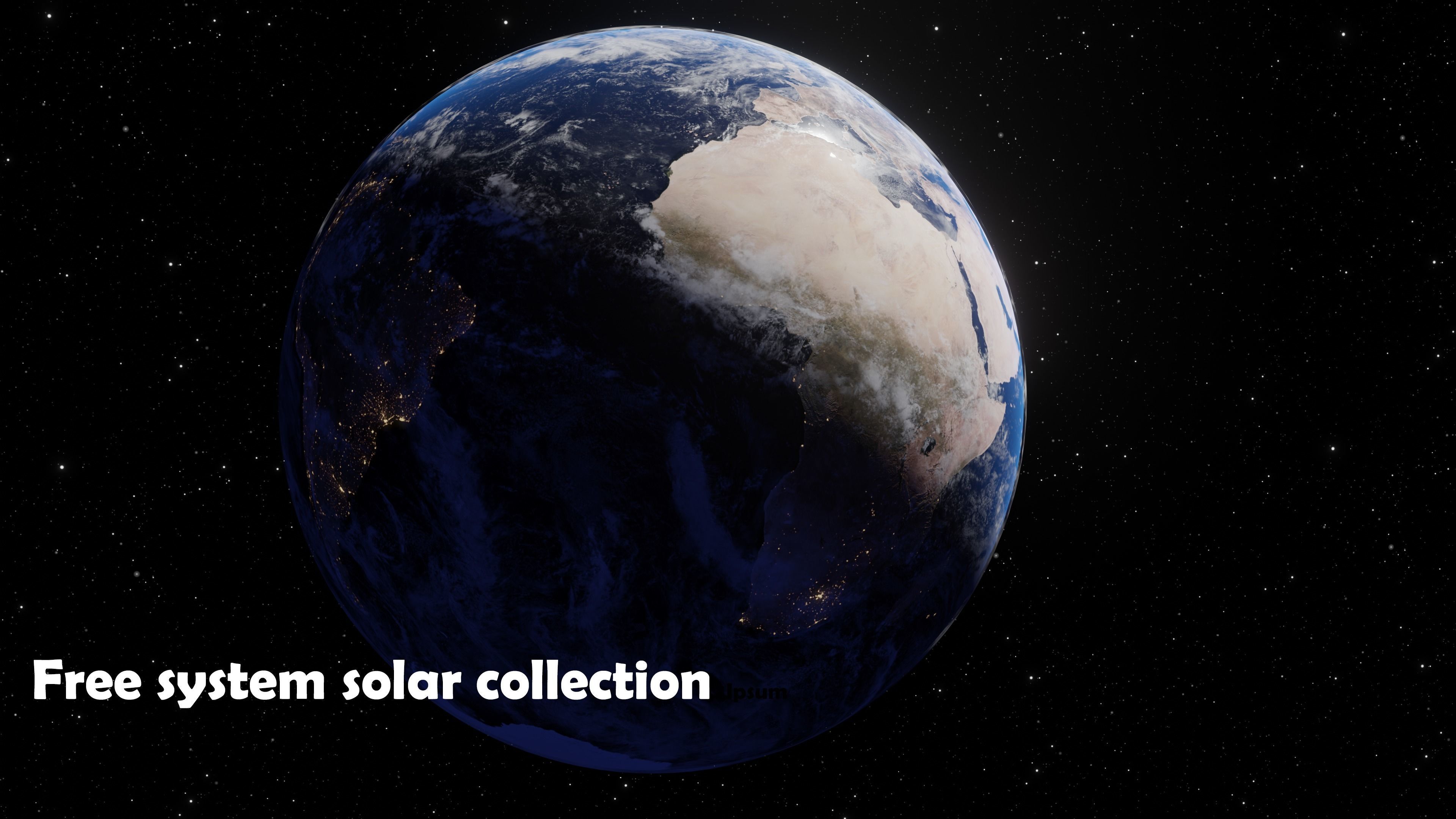 Earth in space Free low-poly 3D model_2