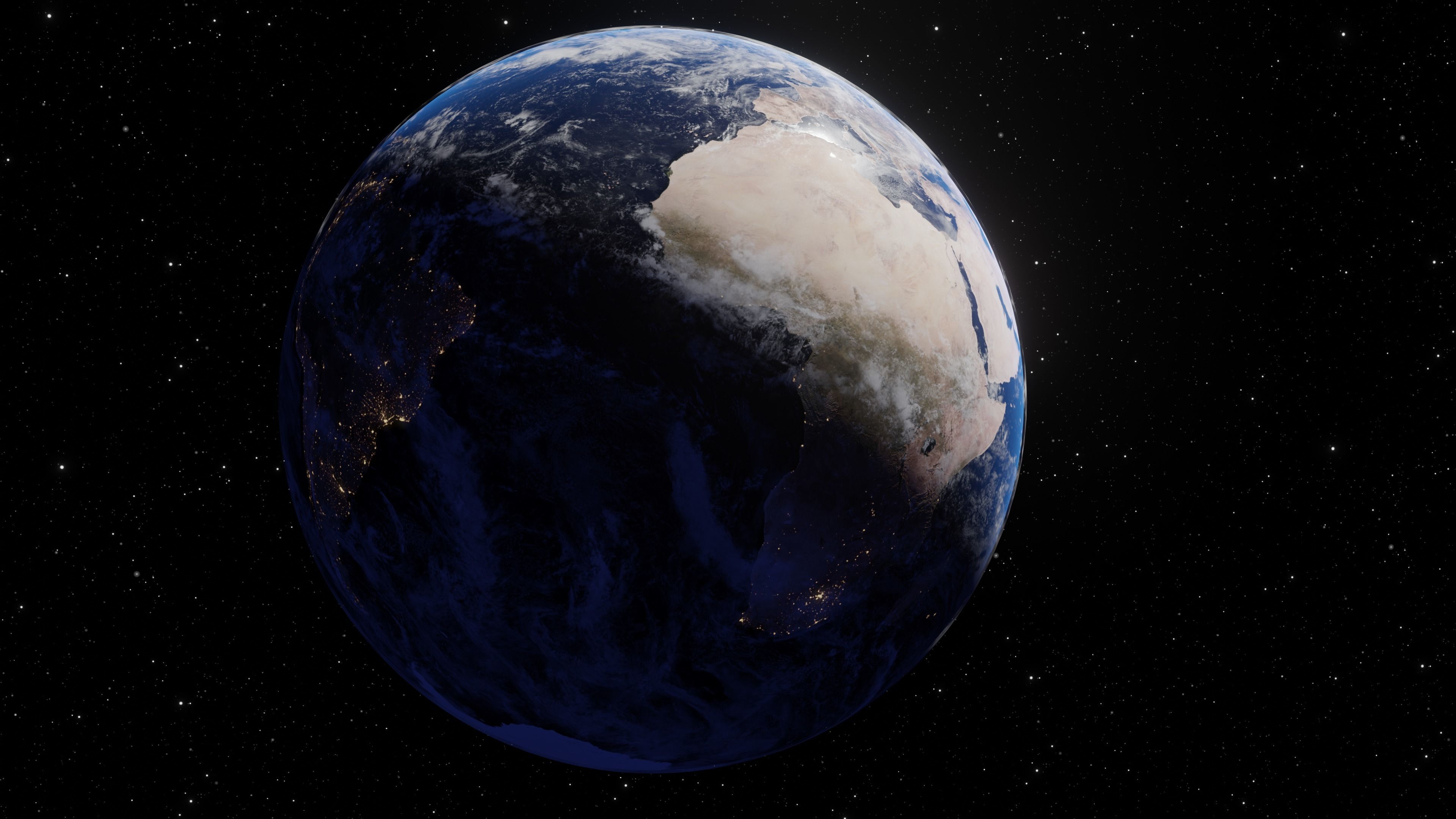 Earth in space Free low-poly 3D model_1