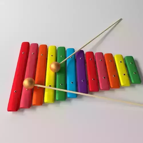Xylophone colorful 3D model