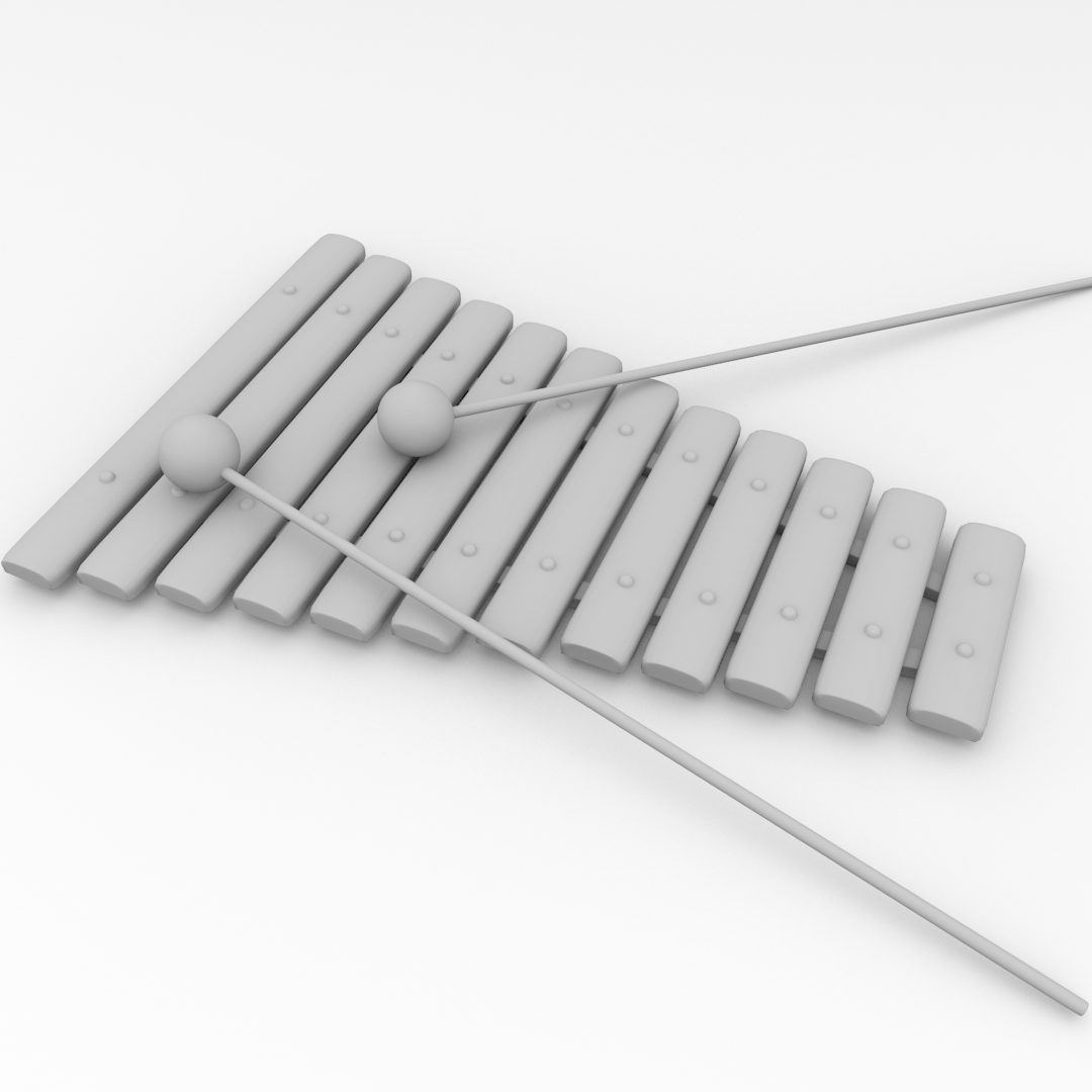 Xylophone colorful 3D model_3