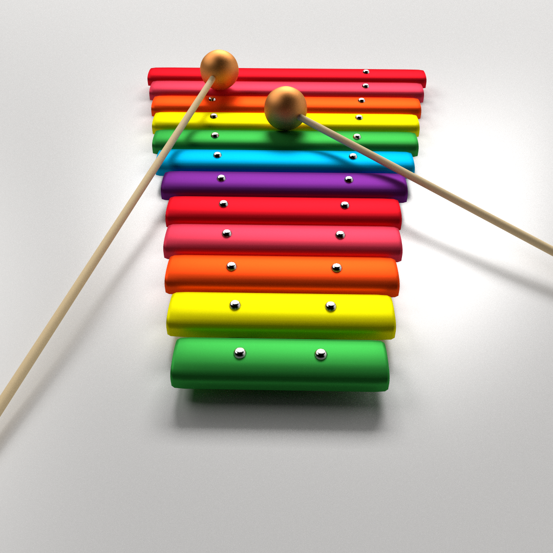 Xylophone colorful 3D model_1
