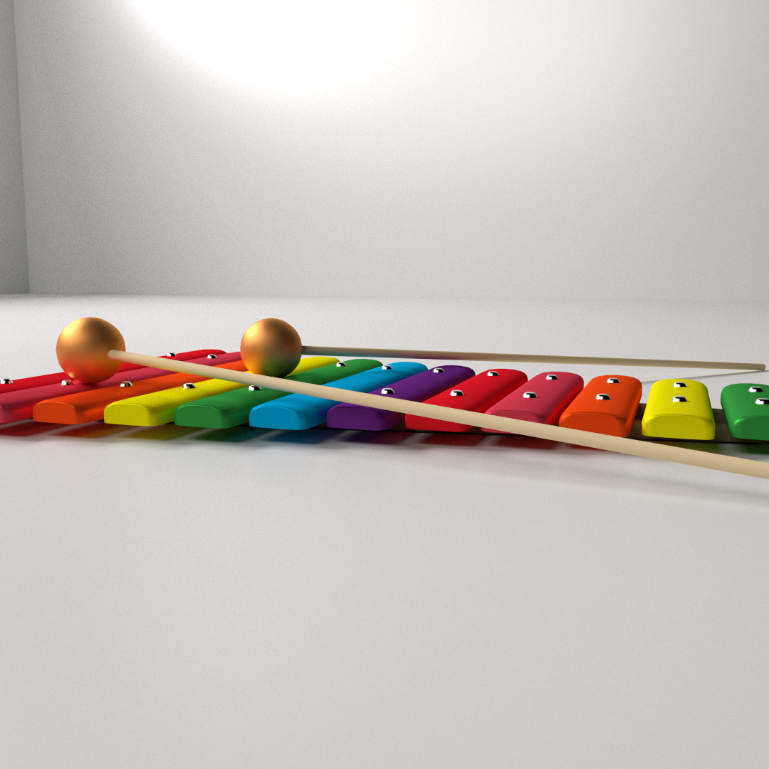 Xylophone colorful 3D model_2