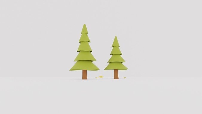 Conifer Flower VR AR Low Poly 3D Models Low-poly 3D model