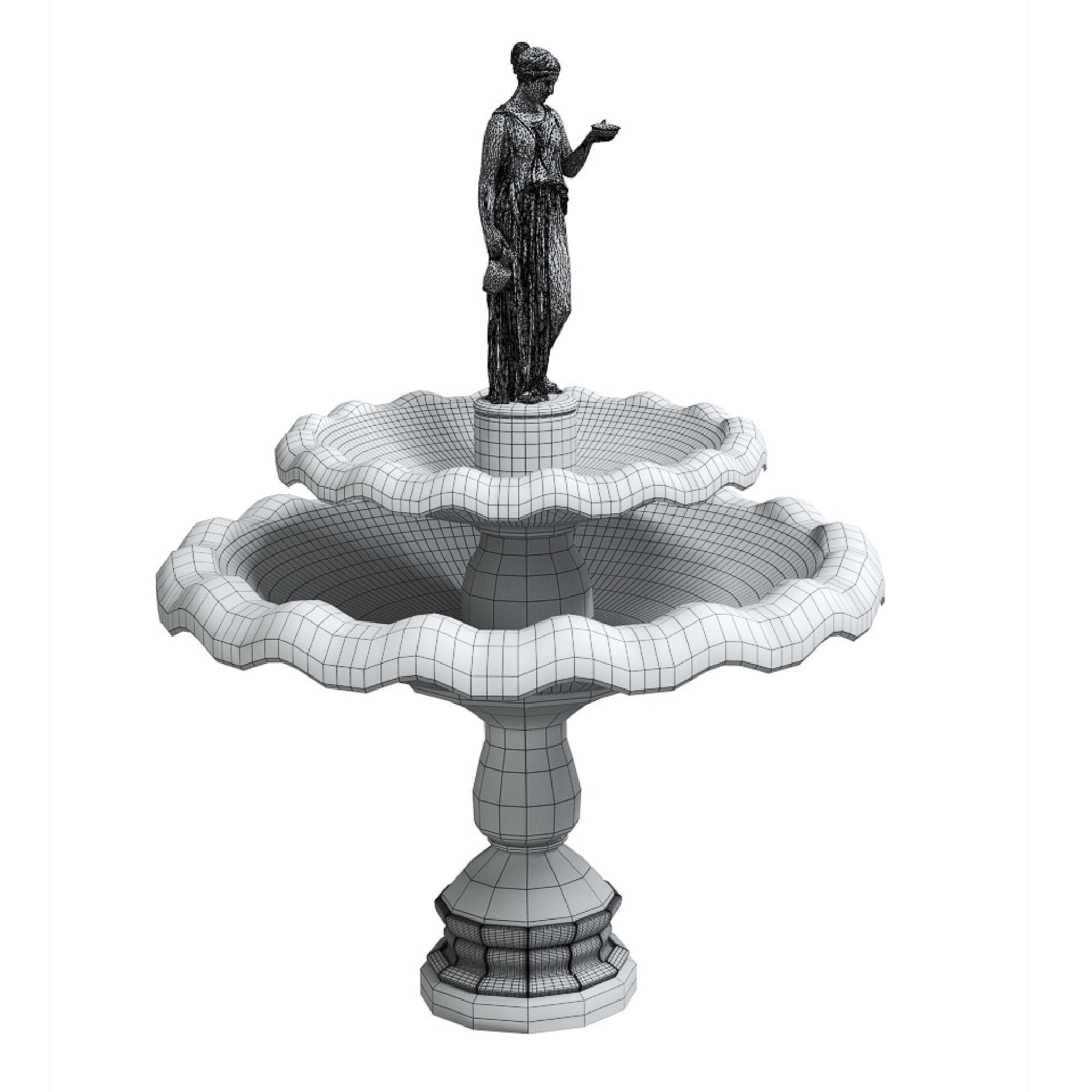 Fountain marble 3D model_5
