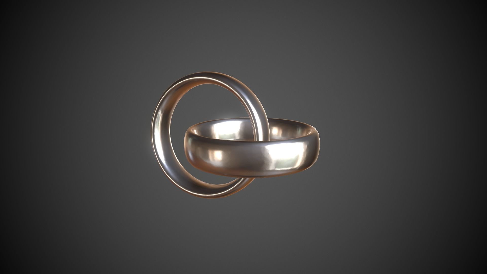 Rings Gold and Silver Ring Low-poly 3D model_4