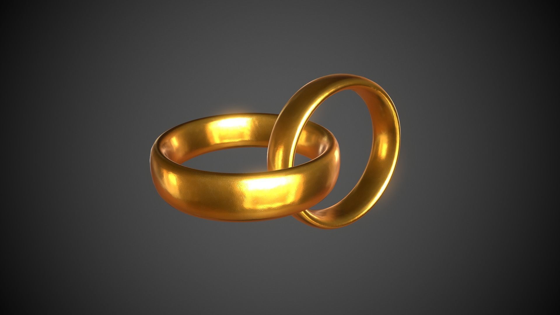 Rings Gold and Silver Ring Low-poly 3D model_3