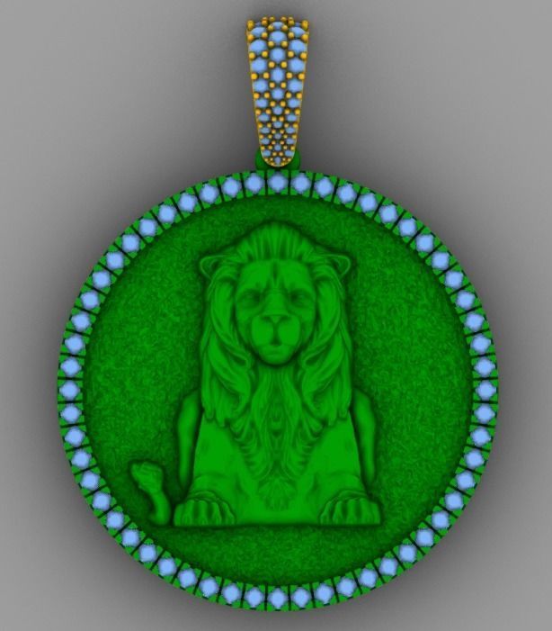 Lion Pedant 3D print model_2