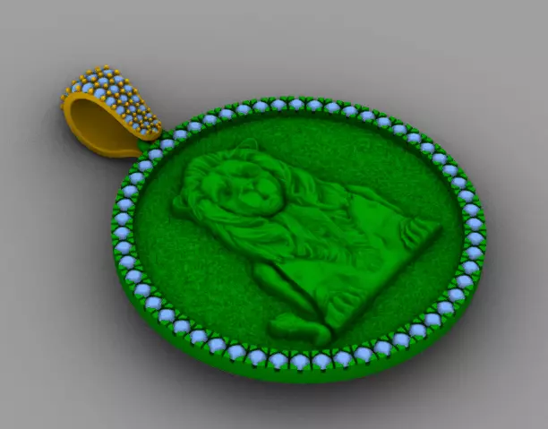Lion Pedant 3D print model_0