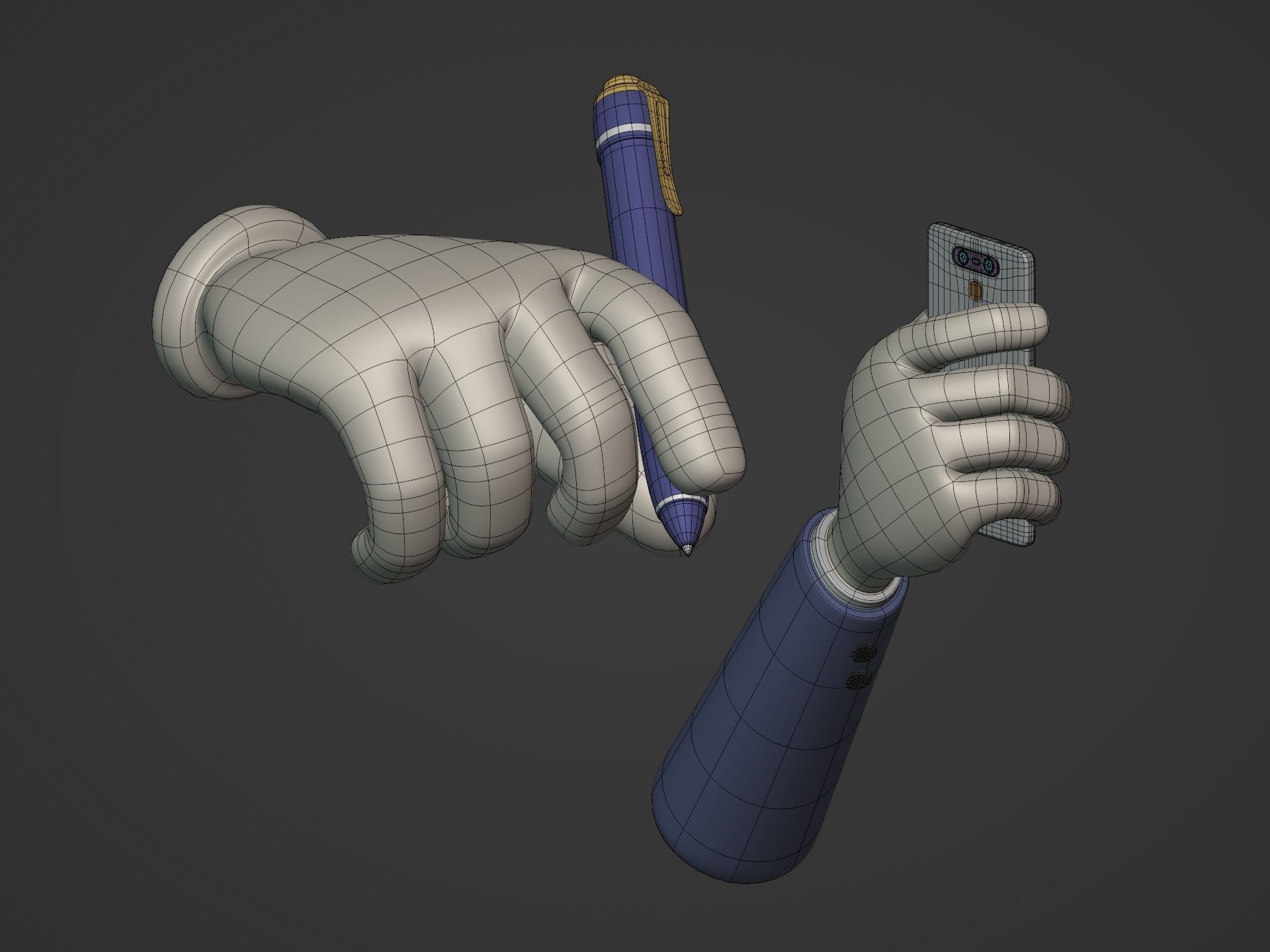 Cartoon Hands Low-poly 3D model_10