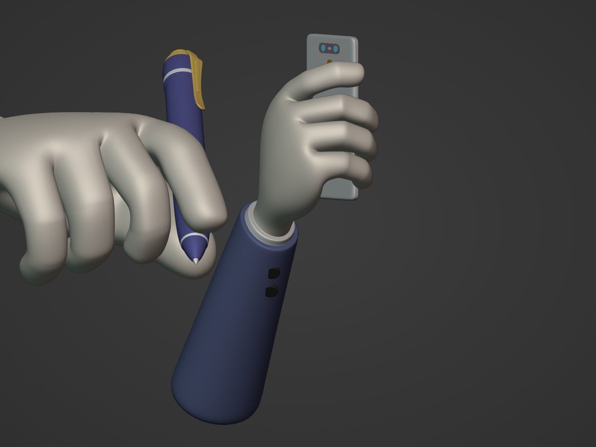Cartoon Hands Low-poly 3D model_13