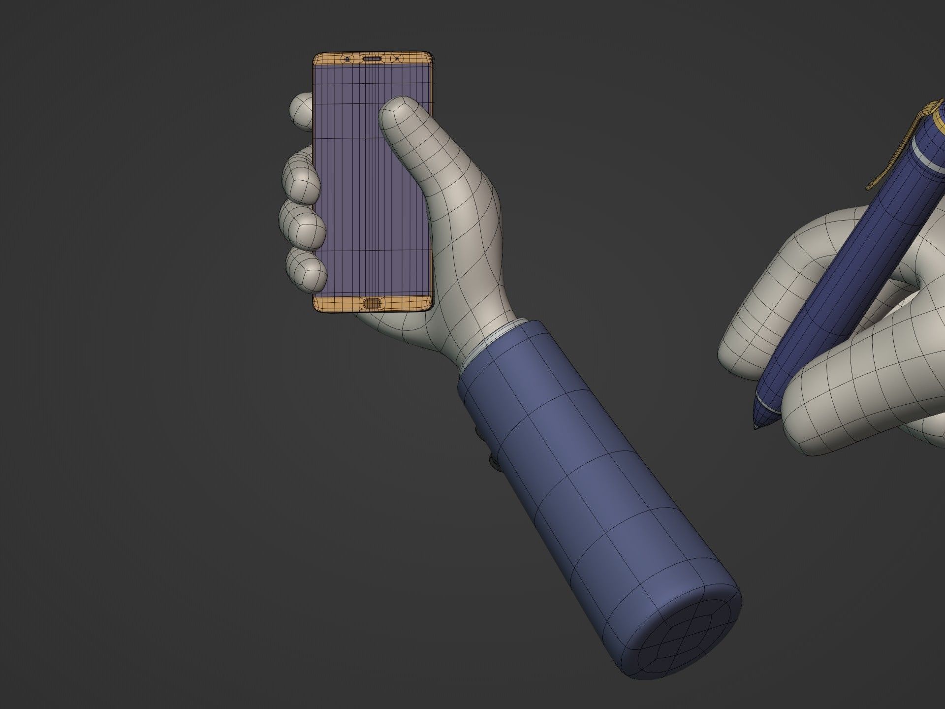 Cartoon Hands Low-poly 3D model_12