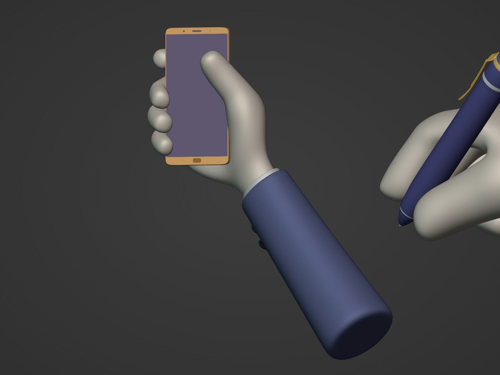 Cartoon Hands Low-poly 3D model_11