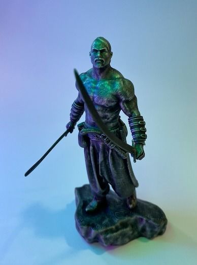 Ukrainian brave Kozak warrior stands on rock ready to print 3D print model_3