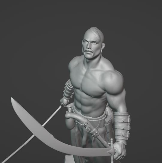 Ukrainian brave Kozak warrior stands on rock ready to print 3D print model_2