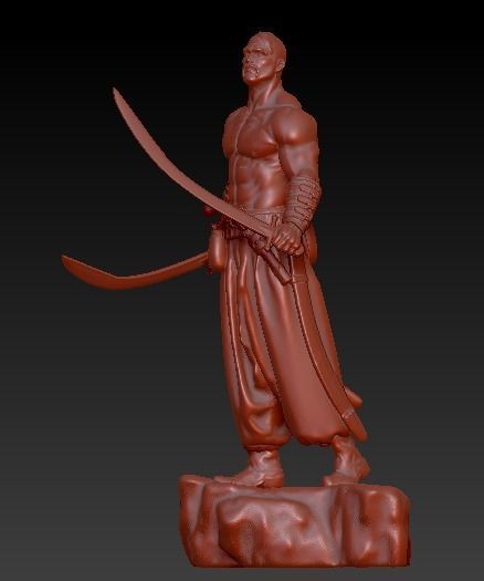 Ukrainian brave Kozak warrior stands on rock ready to print 3D print model_13