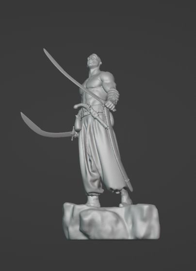 Ukrainian brave Kozak warrior stands on rock ready to print 3D print model_8