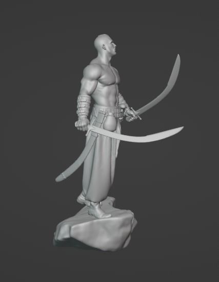 Ukrainian brave Kozak warrior stands on rock ready to print 3D print model_7