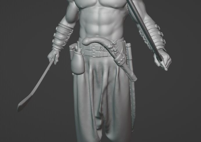 Ukrainian brave Kozak warrior stands on rock ready to print 3D print model_9