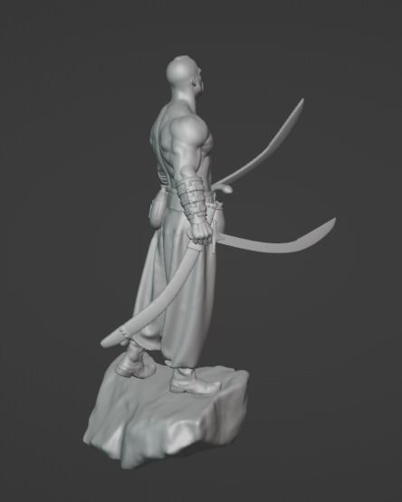 Ukrainian brave Kozak warrior stands on rock ready to print 3D print model_6