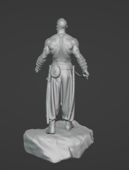 Ukrainian brave Kozak warrior stands on rock ready to print 3D print model_5