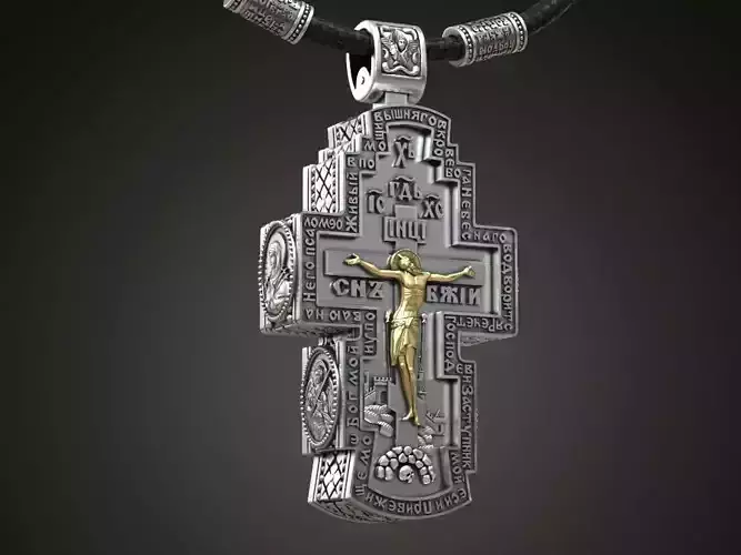 Big orthodox cross saints archangels Jesus