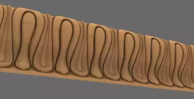 Moulding 3D model wood carving with swirls