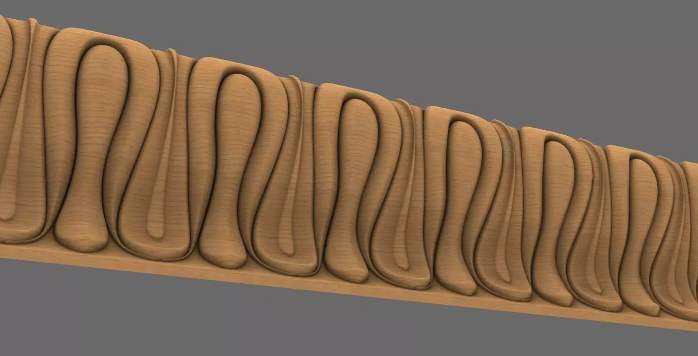 Moulding 3D model wood carving with swirls 3D print model
