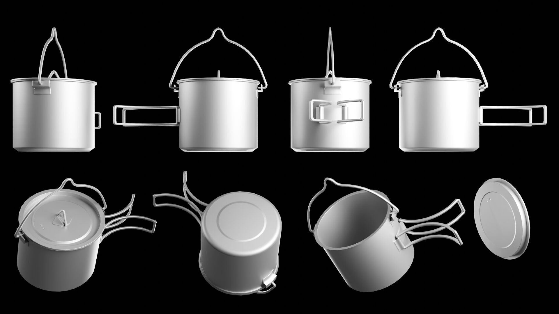 Camping Cookware Set Low-poly 3D model_29