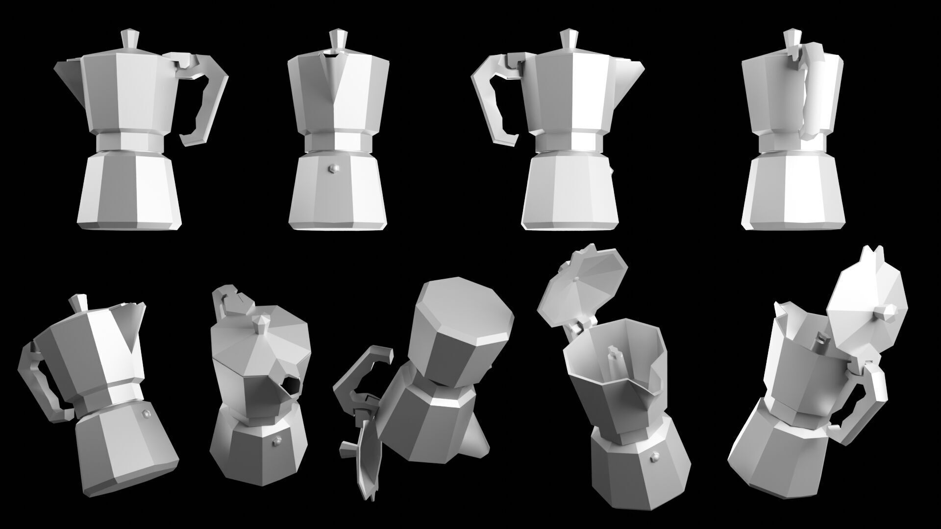 Camping Cookware Set Low-poly 3D model_20
