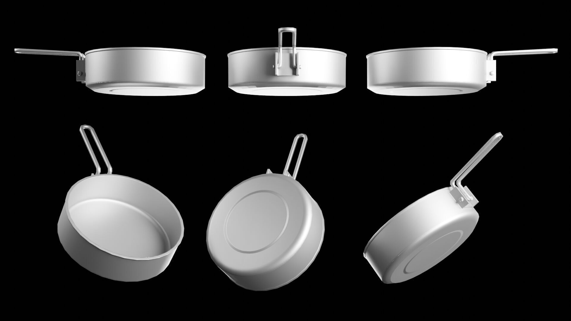Camping Cookware Set Low-poly 3D model_30