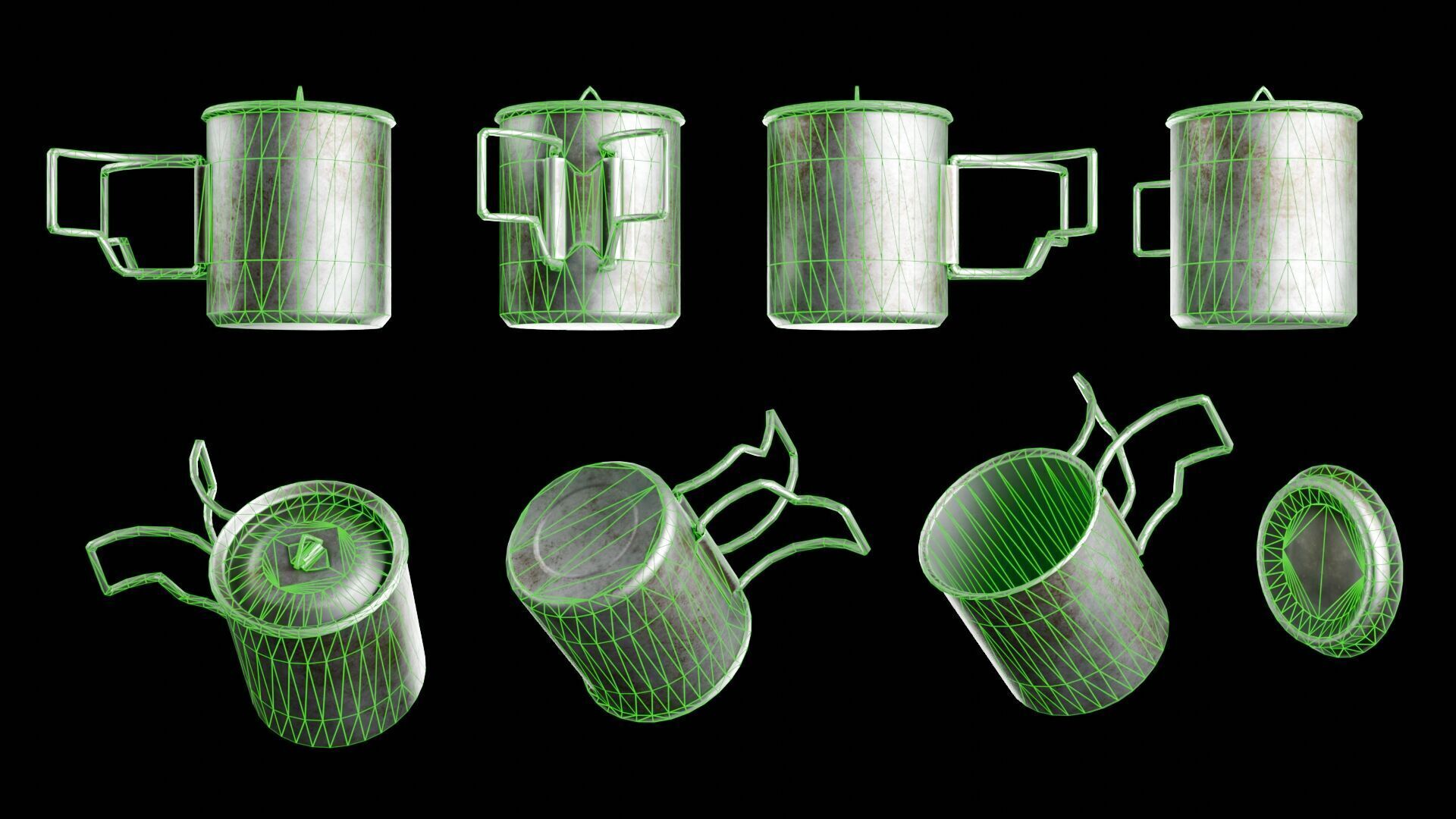 Camping Cookware Set Low-poly 3D model_15