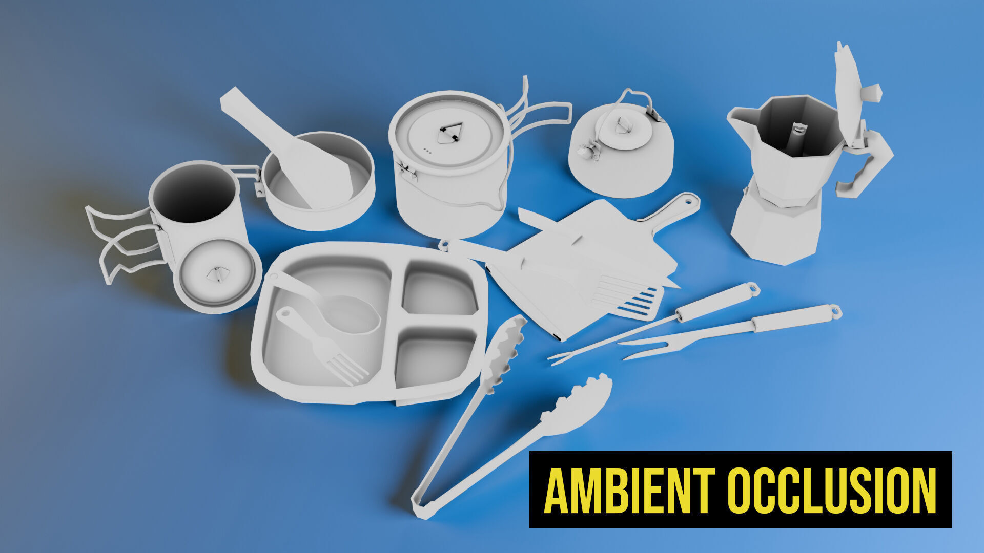 Camping Cookware Set Low-poly 3D model_43