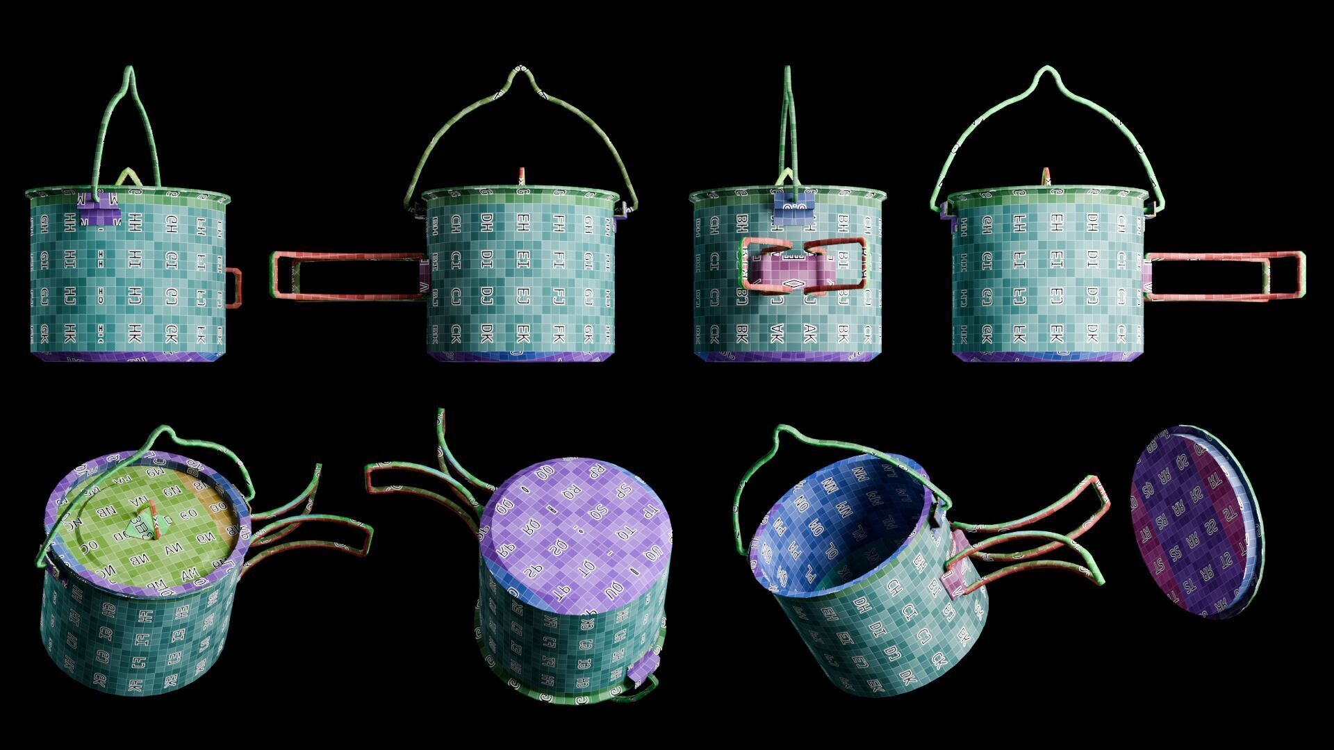 Camping Cookware Set Low-poly 3D model_37