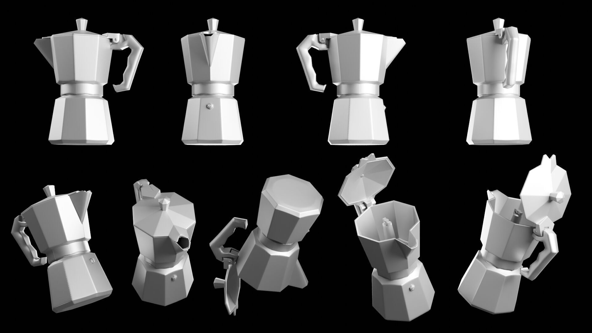 Camping Cookware Set Low-poly 3D model_28