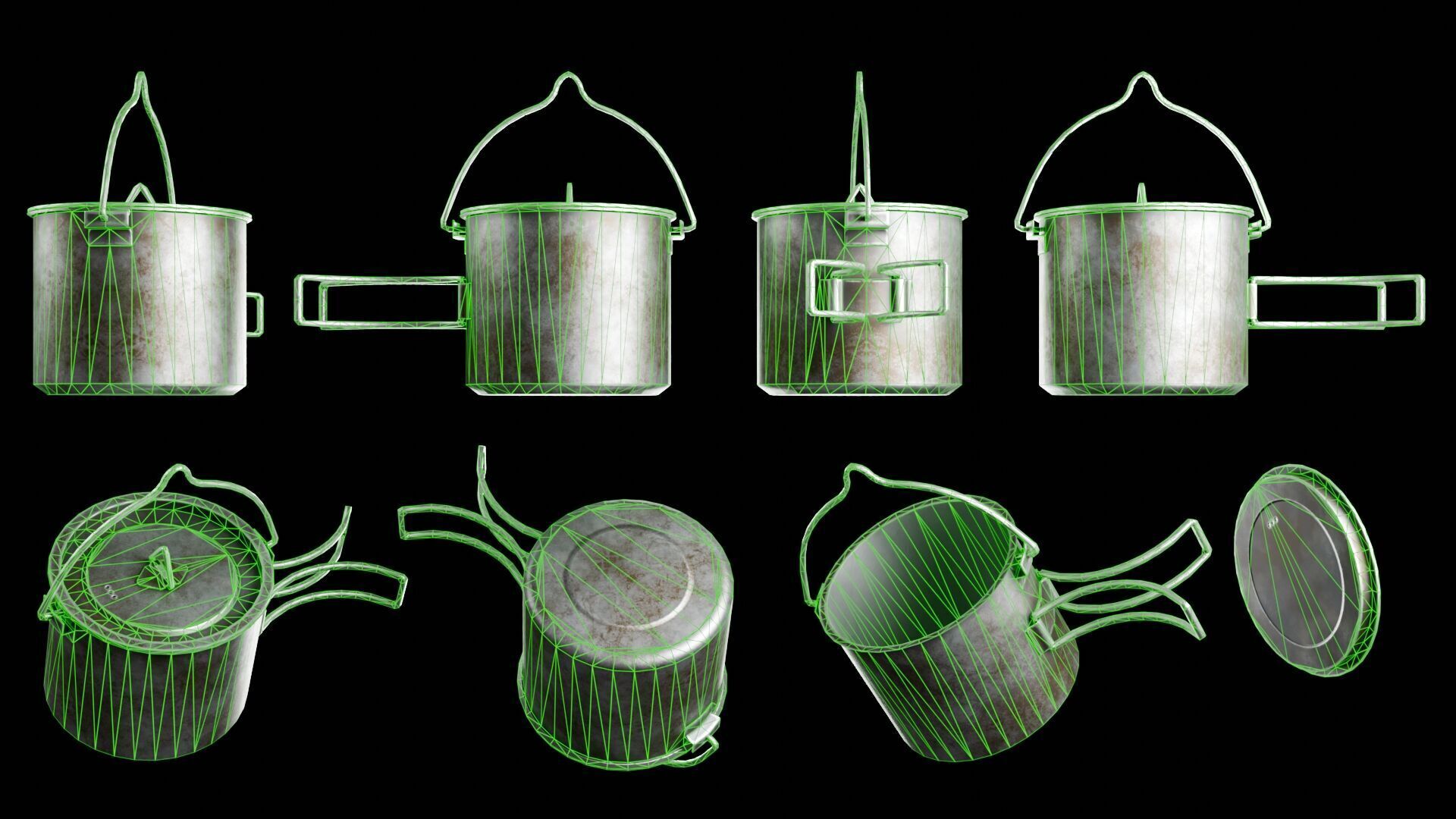 Camping Cookware Set Low-poly 3D model_13