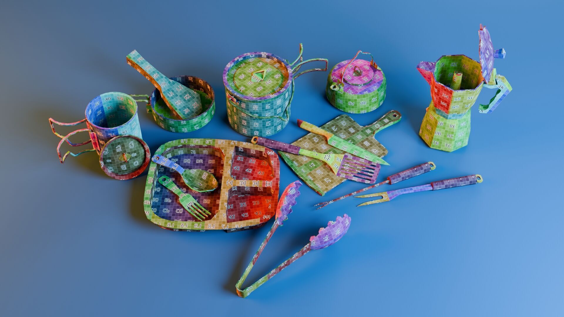 Camping Cookware Set Low-poly 3D model_34