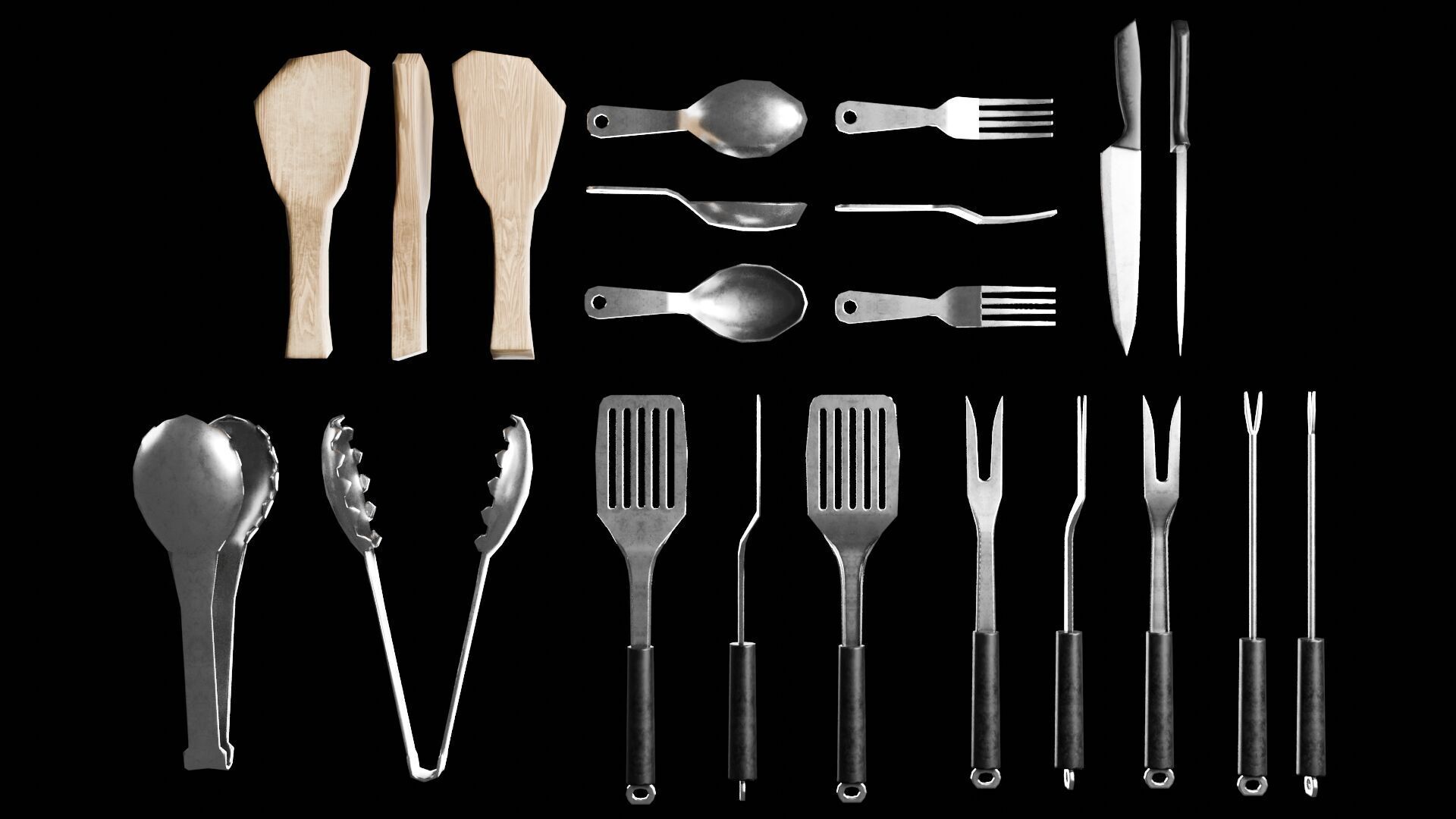 Camping Cookware Set Low-poly 3D model_9