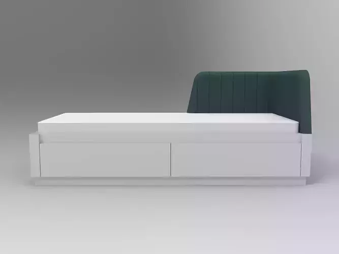 Single bed with corner headboard