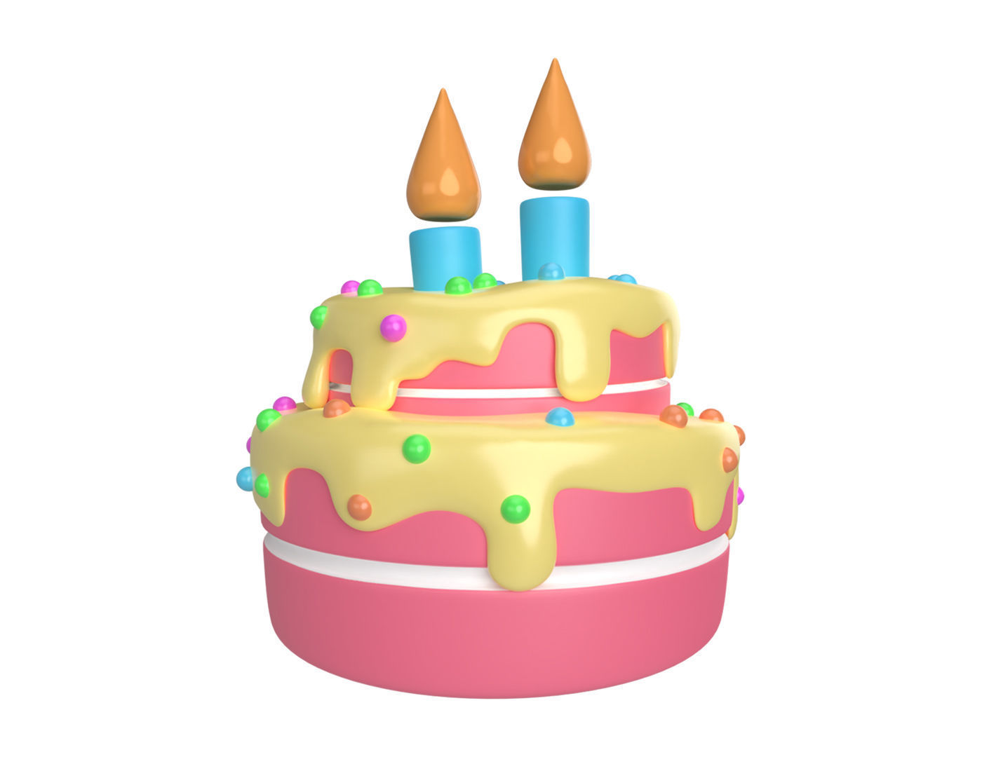 Cartoon Cake Low-poly 3D model_1