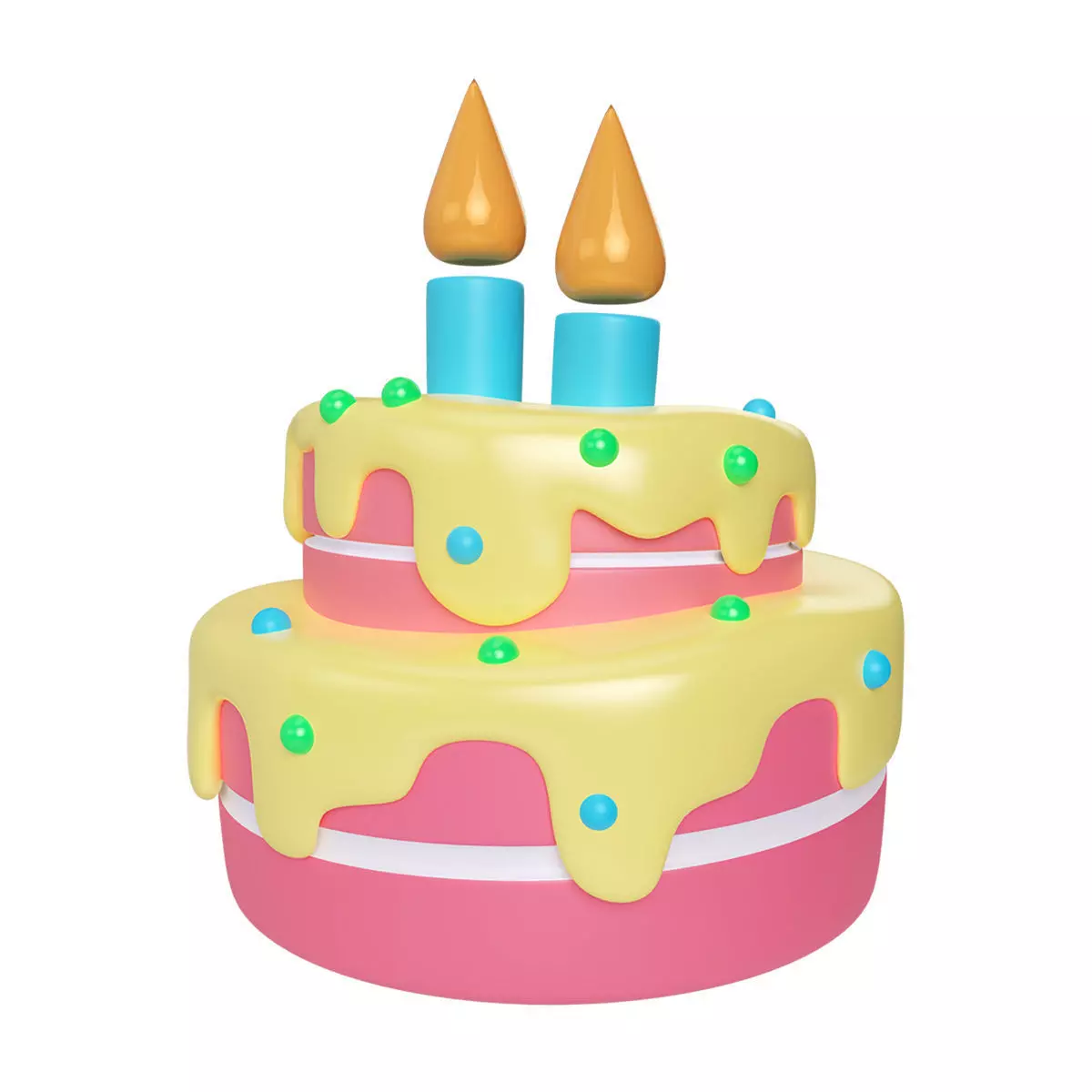 Cartoon Cake Low-poly 3D model_0