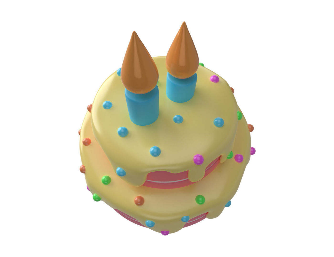 Cartoon Cake Low-poly 3D model_3